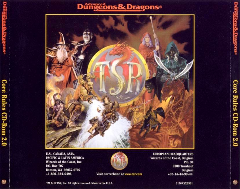 Advanced Dungeons and Dragons: Core Rules 2.0 - zadn CD obal