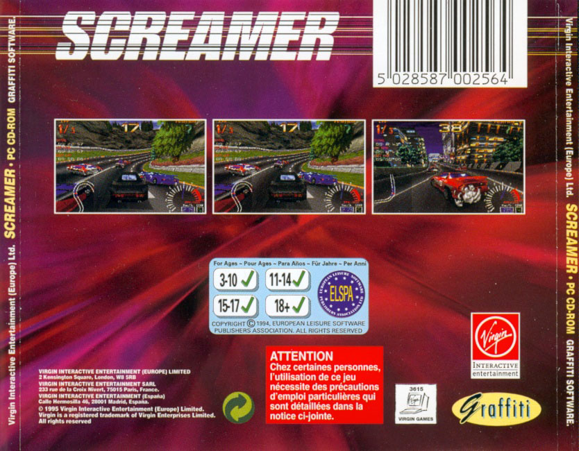 Screamer - zadn CD obal