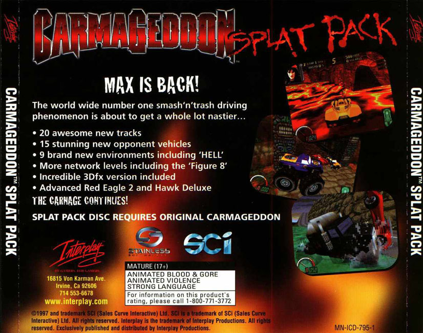 Carmageddon: Splat Pack - zadn CD obal