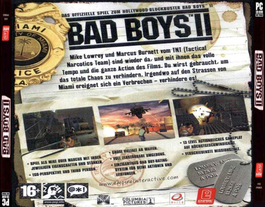 Bad Boys 2 - zadn CD obal