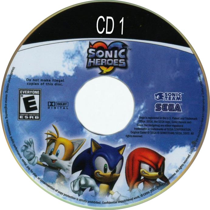 Sonic Heroes - CD obal