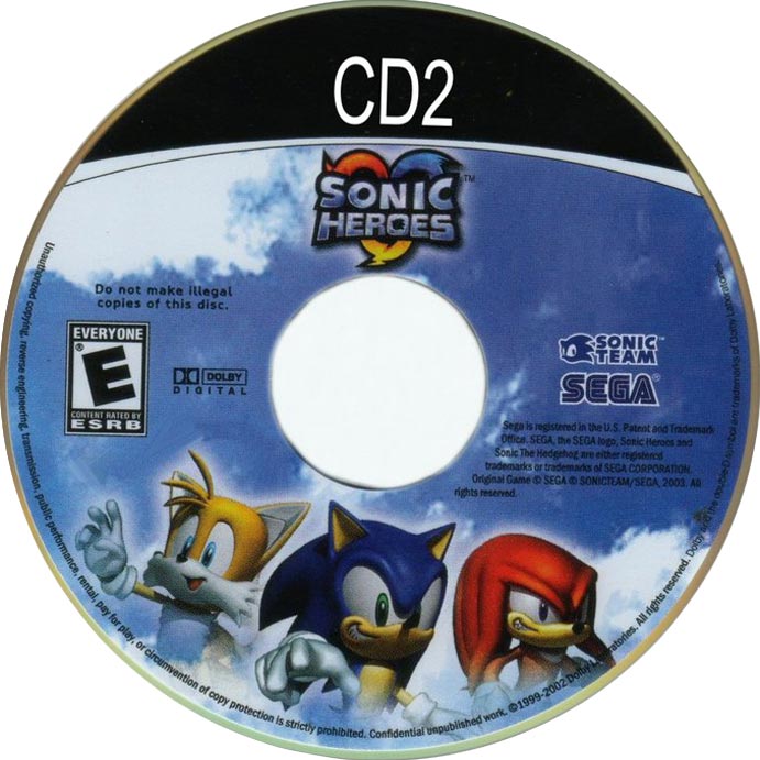 Sonic Heroes - CD obal 2