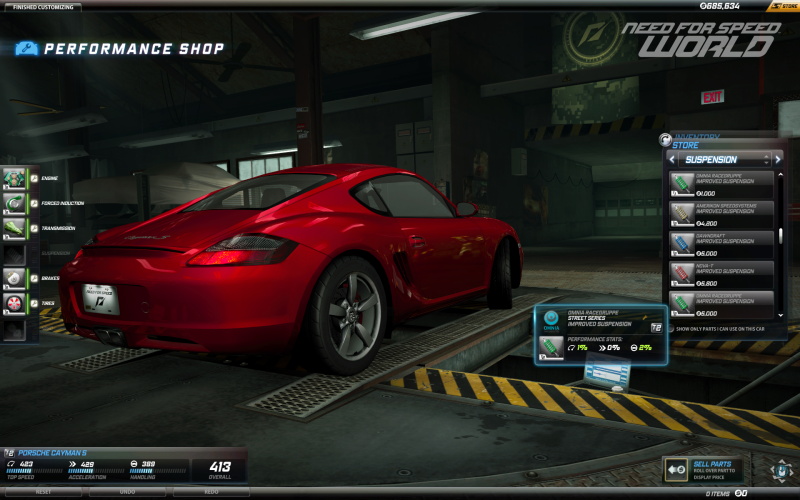 need for speed world pro parts list